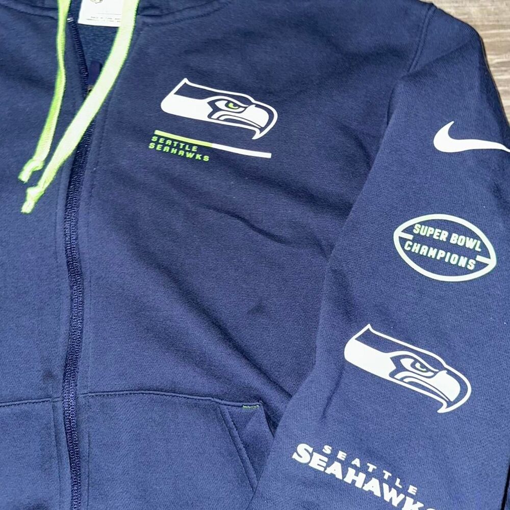 Nike NFL Seattle Seahawks Navy Full-Zip Hoodie